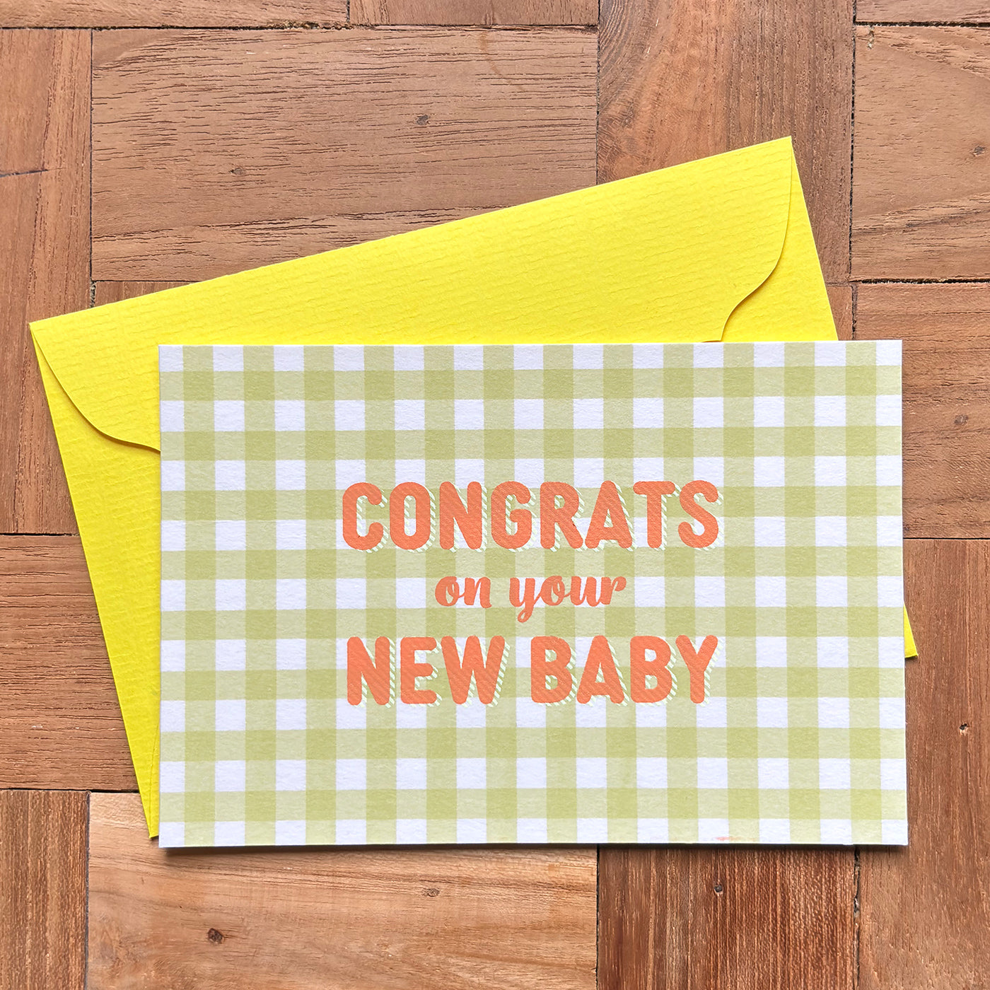 ギンガムチェック-baby / gingham "CONGRATS on your NEW BABY"