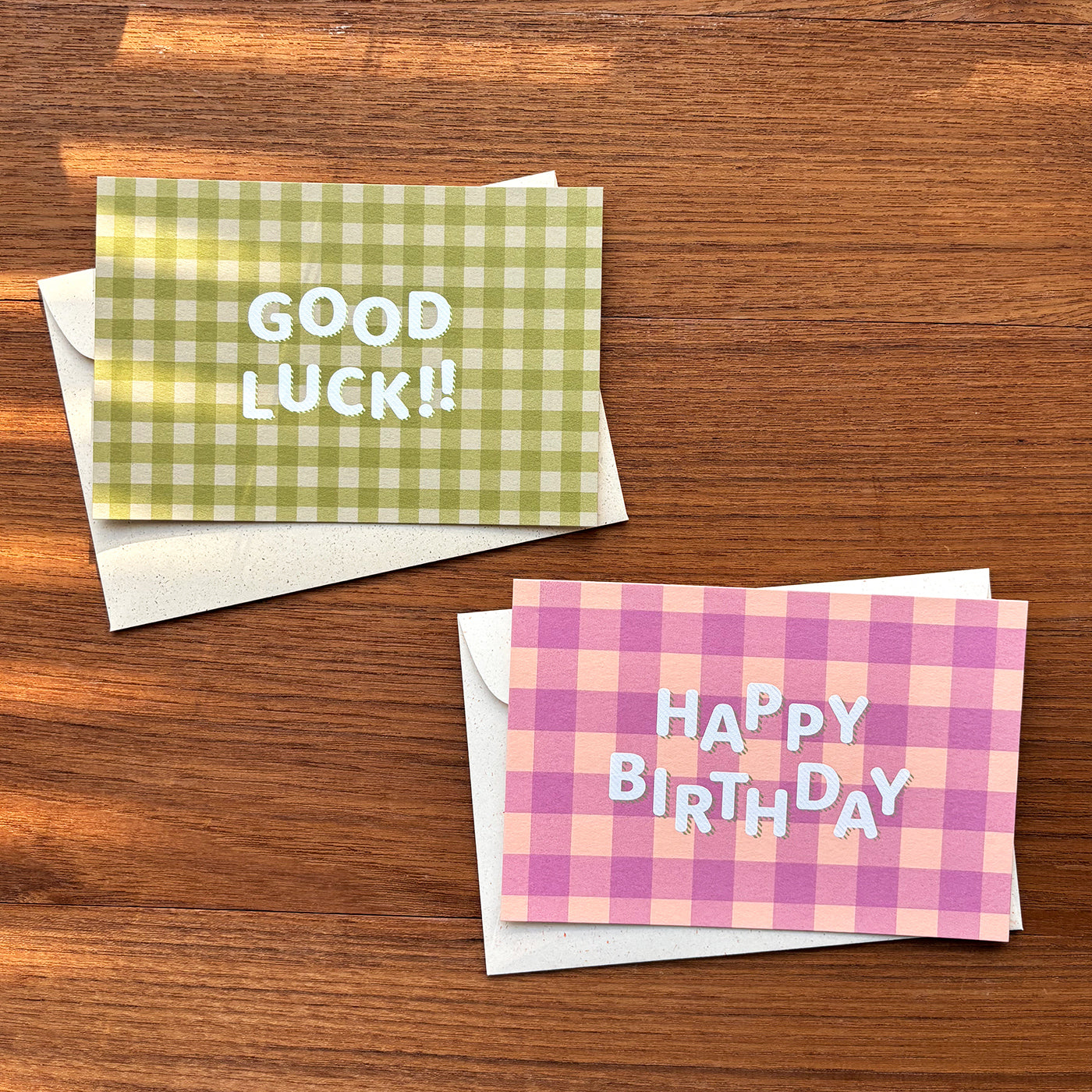 ギンガムチェックS グッドラック / small gingham plaid bouncy "Good Luck"