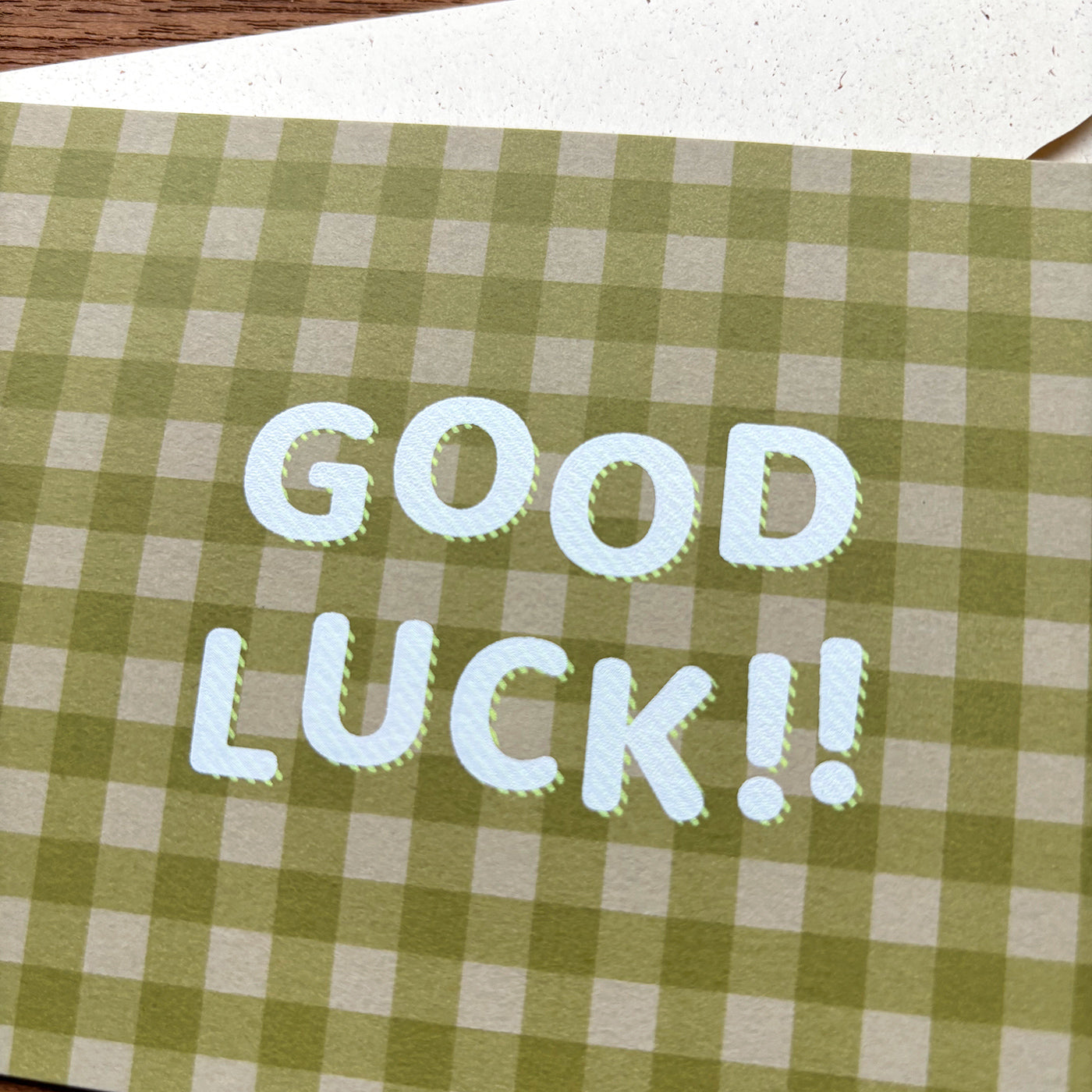 ギンガムチェックS グッドラック / small gingham plaid bouncy "Good Luck"