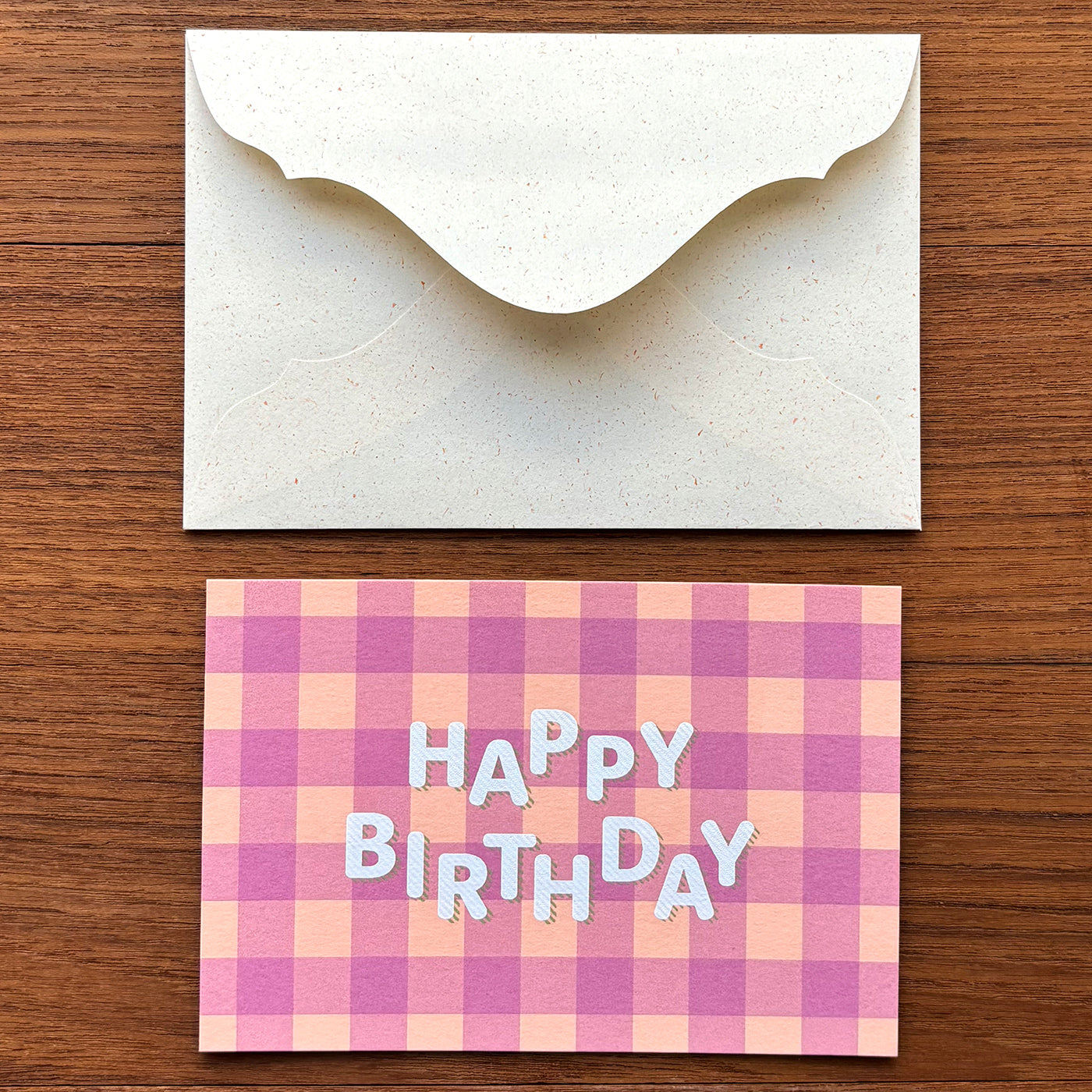 ギンガムチェック 誕生日 /gingham plaid bouncy "Happy Birthday"