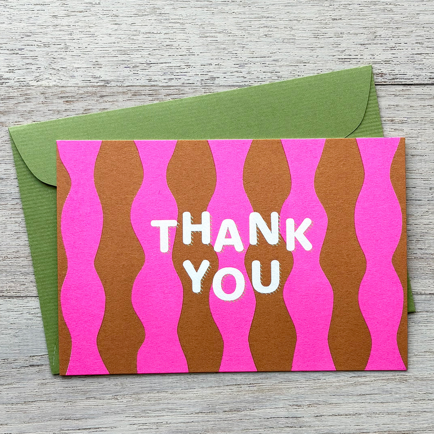 なみなみグリーティング - ありがとう / wave pattern greeting cards "Thank you"