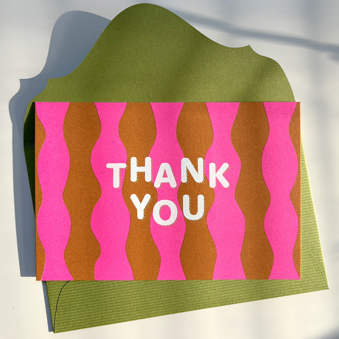 なみなみグリーティング - ありがとう / wave pattern greeting cards "Thank you"