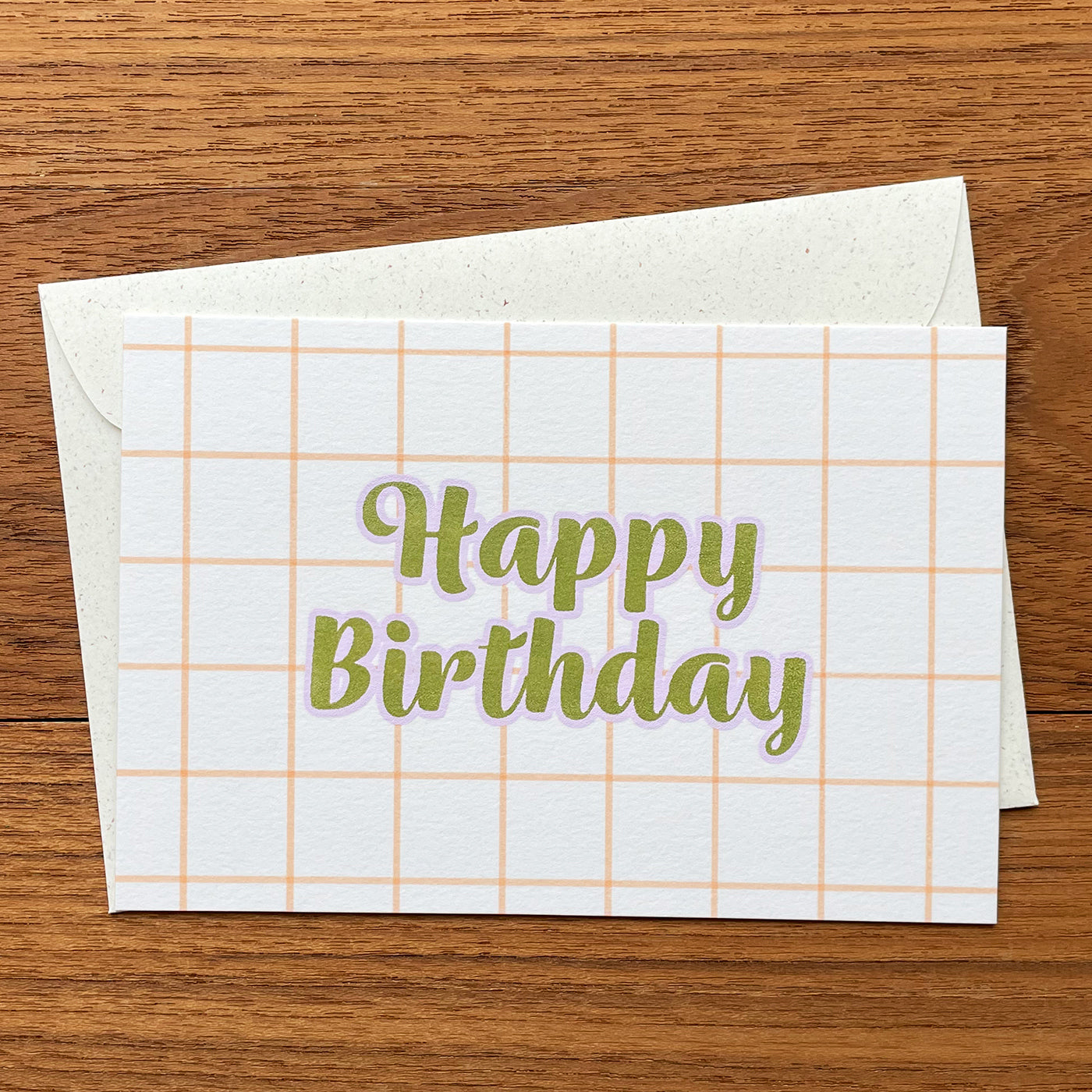 細チェック / Windowpane Plaid "Happy Birthday"