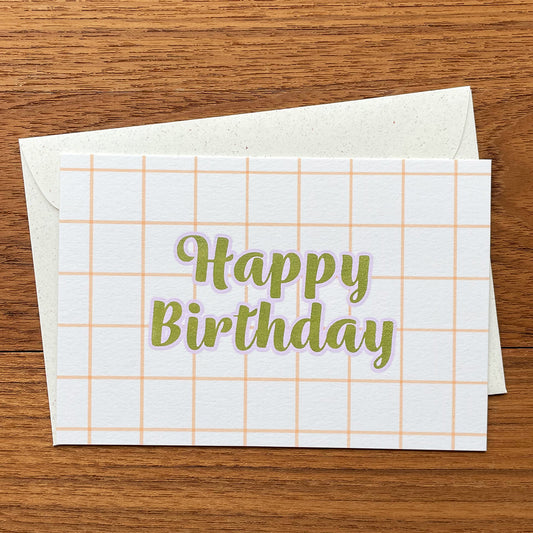 細チェック /  Windowpane Plaid "Happy Birthday"