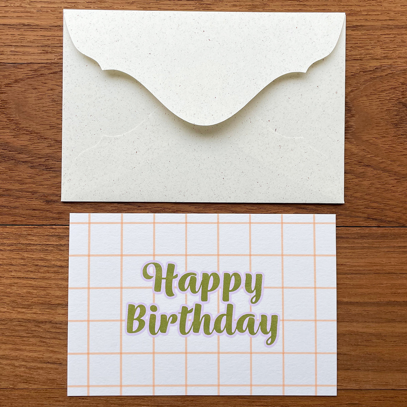 細チェック / Windowpane Plaid "Happy Birthday"