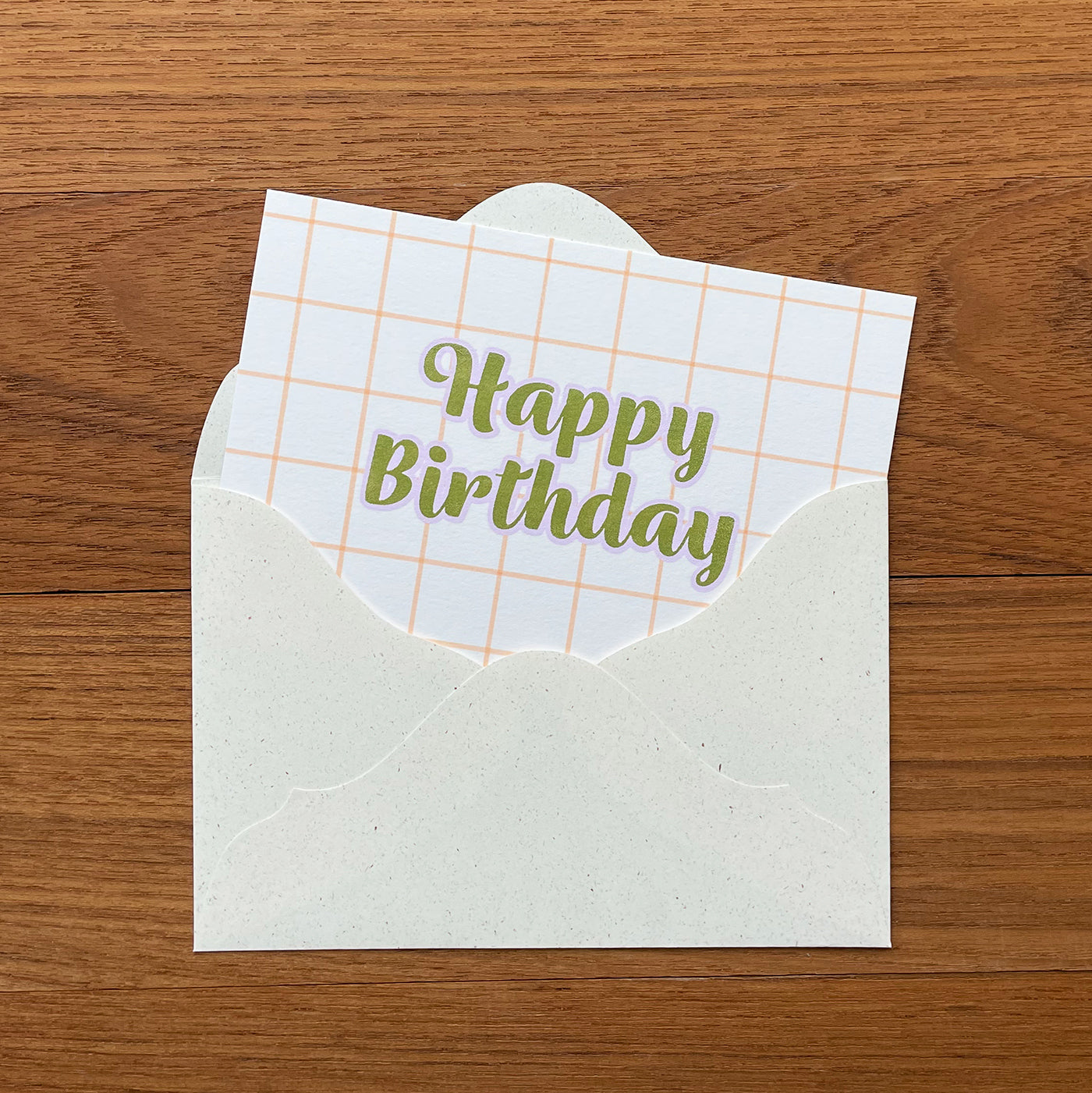 細チェック / Windowpane Plaid "Happy Birthday"