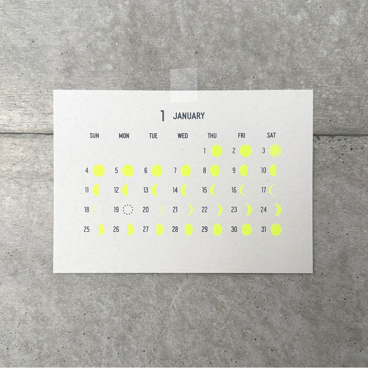 東京アナログラボラトリー / Tokyo Analog Lab. 月カレンダー 2026 シルクスクリーン