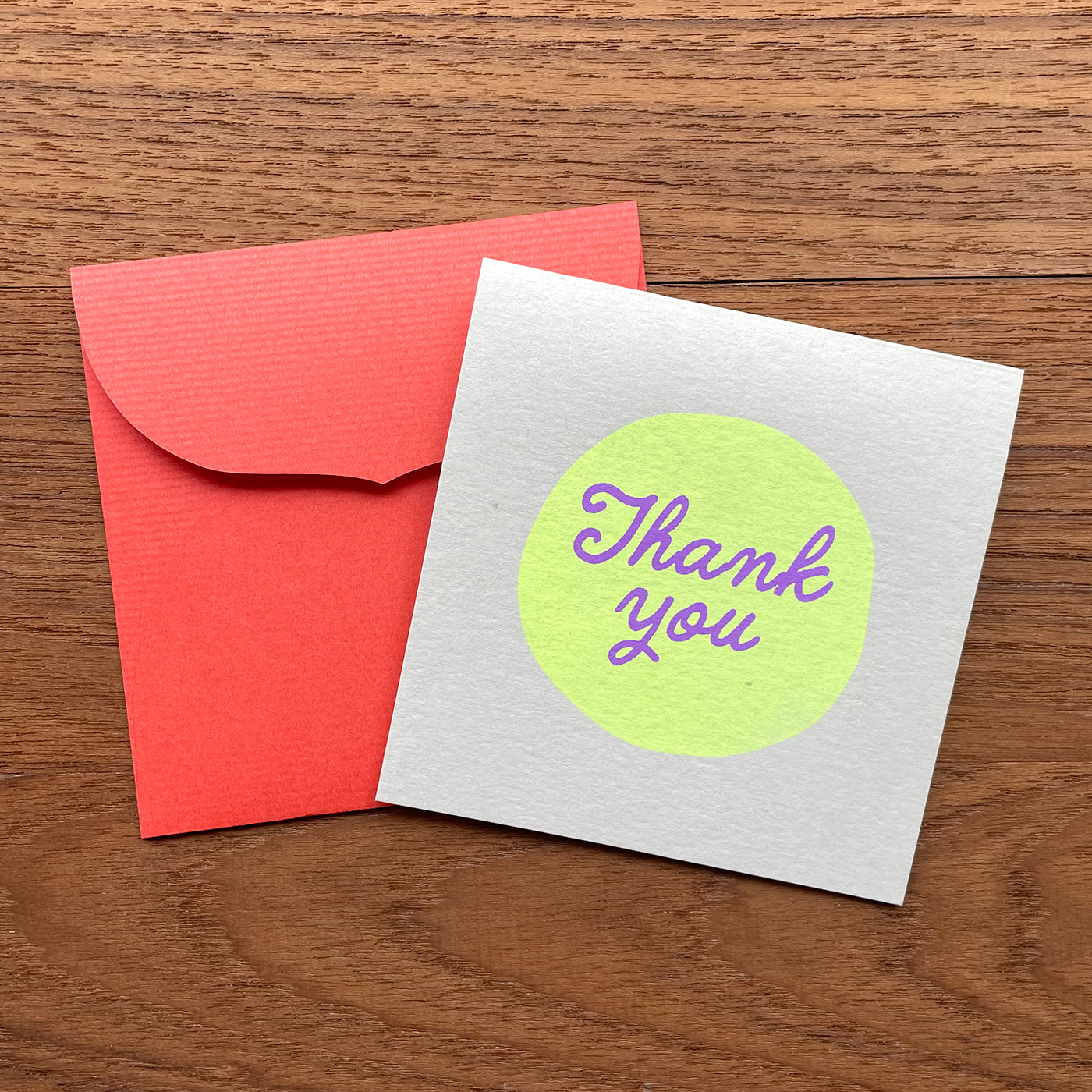 二つ折り正方形カード / square greeting card "THANK YOU"