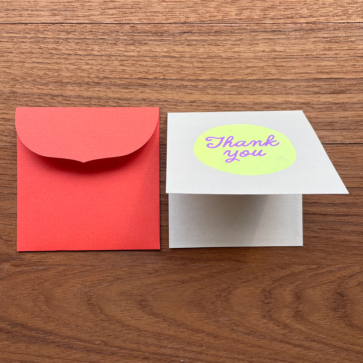 二つ折り正方形カード / square greeting card "THANK YOU"
