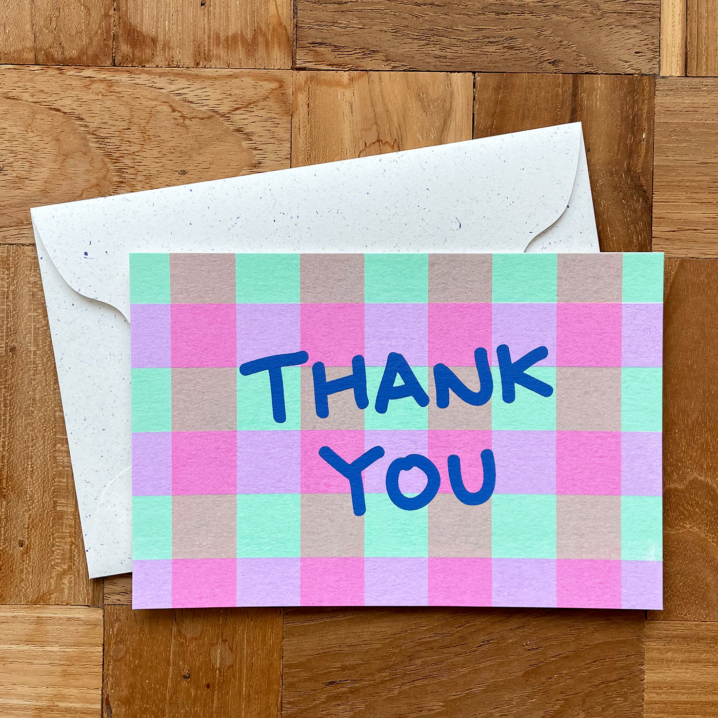 3色キャンディーチェック / candy colors plaid "THANK YOU"