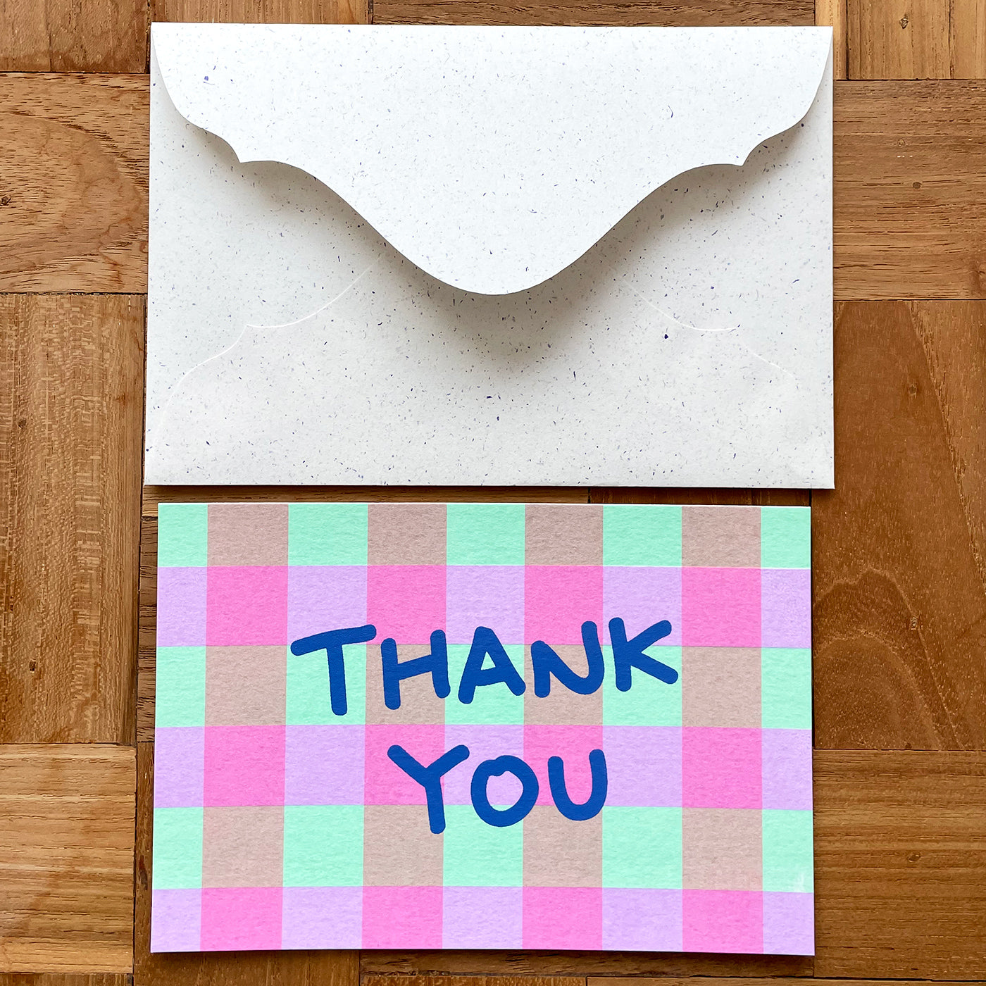 3色キャンディーチェック / candy colors plaid "THANK YOU"
