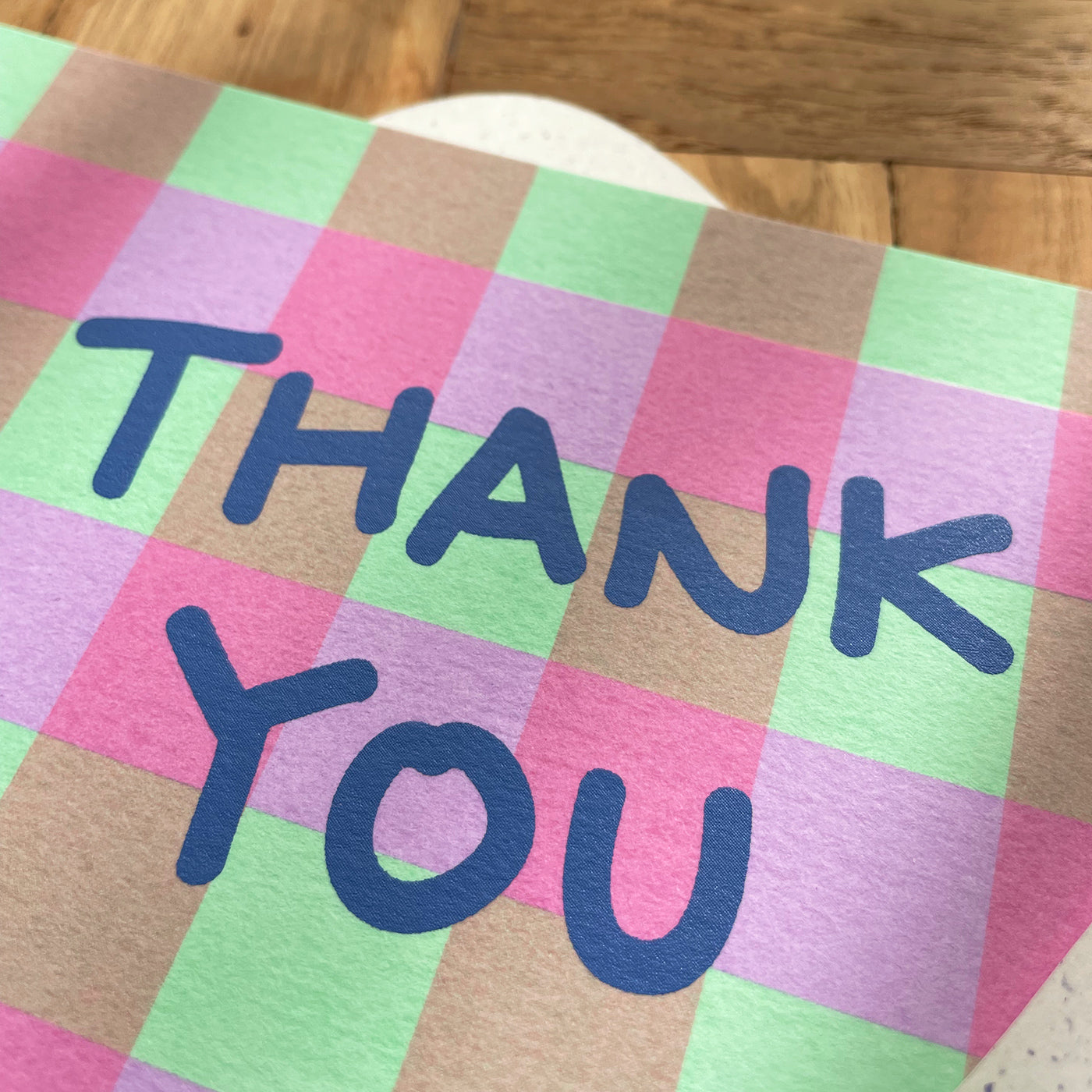 3色キャンディーチェック / candy colors plaid "THANK YOU"