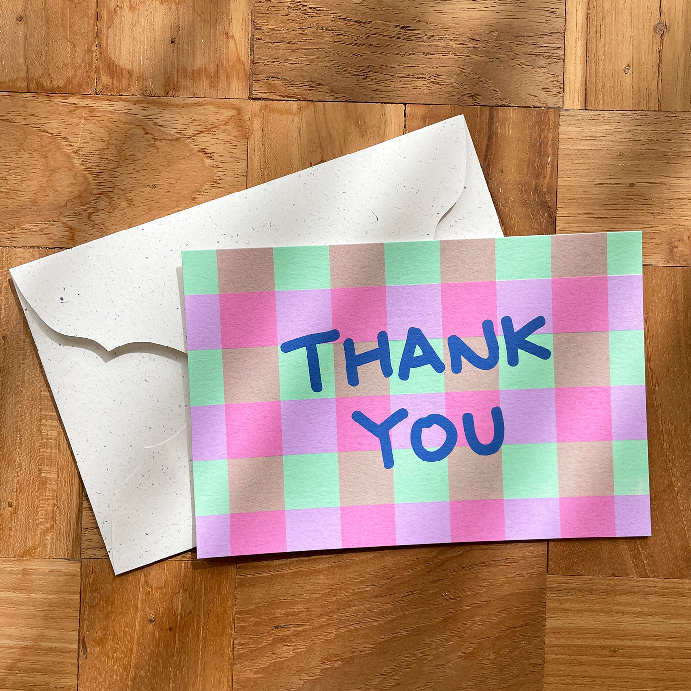 3色キャンディーチェック / candy colors plaid "THANK YOU"