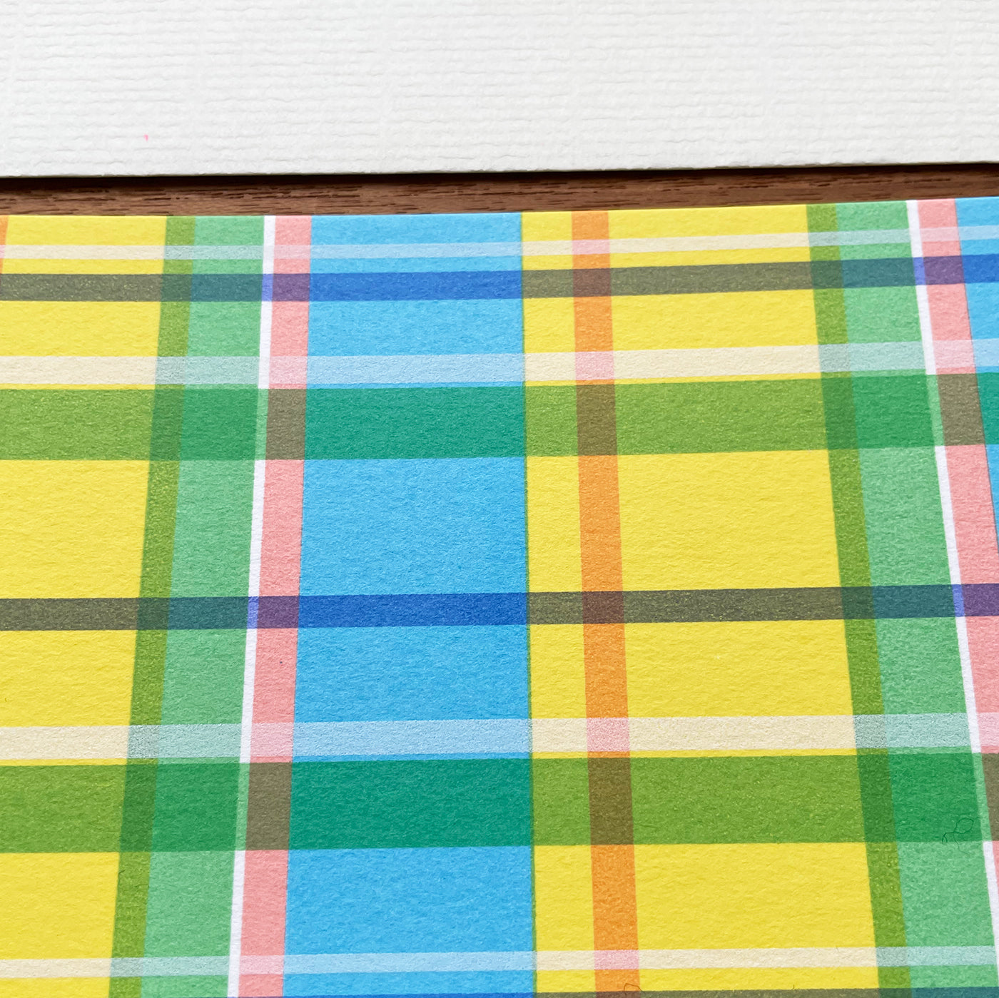 カラフルチェック - ブルー / blue plaid greeting card