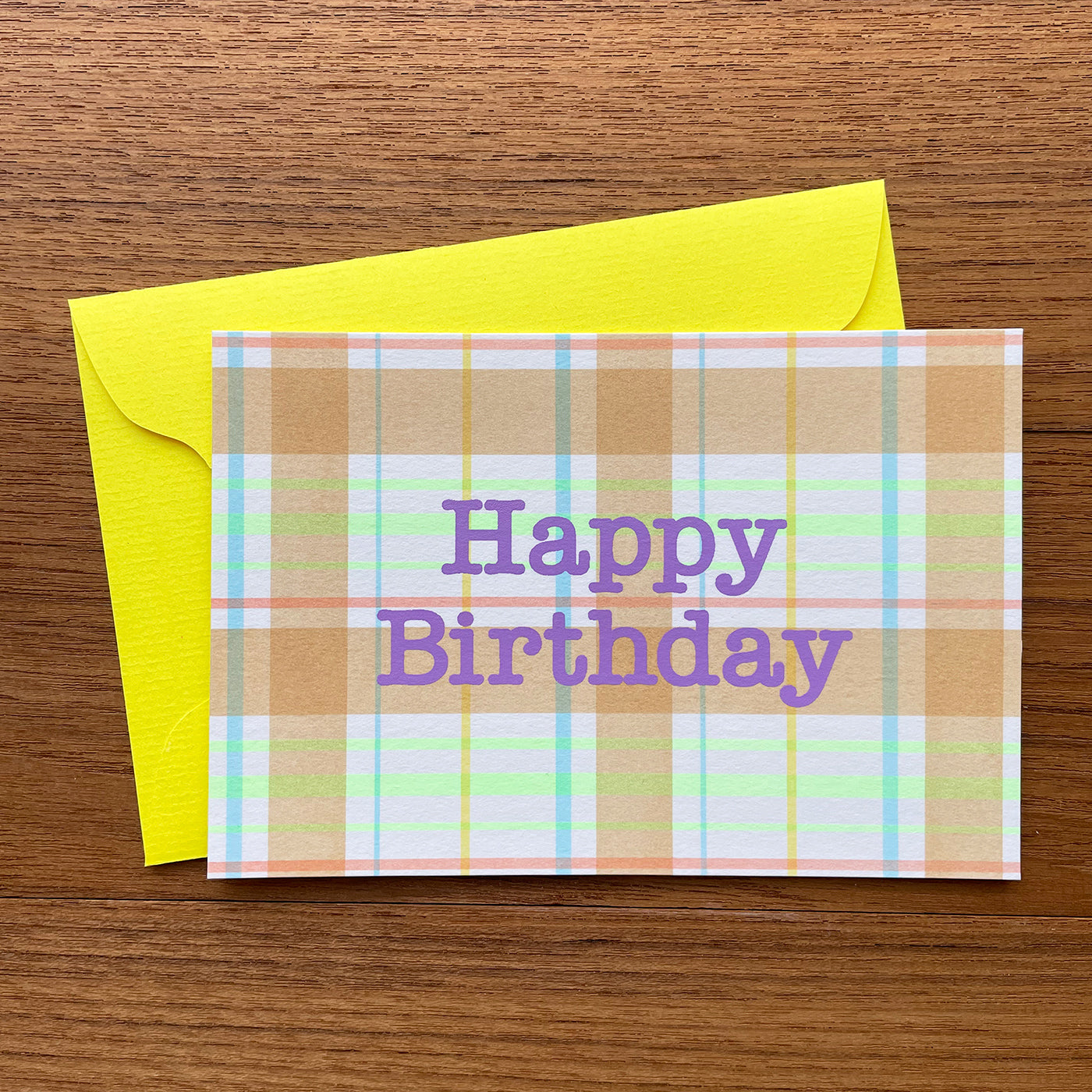 テーブルクロスチェック / Table cloth inspired plaid "Happy Birthday"