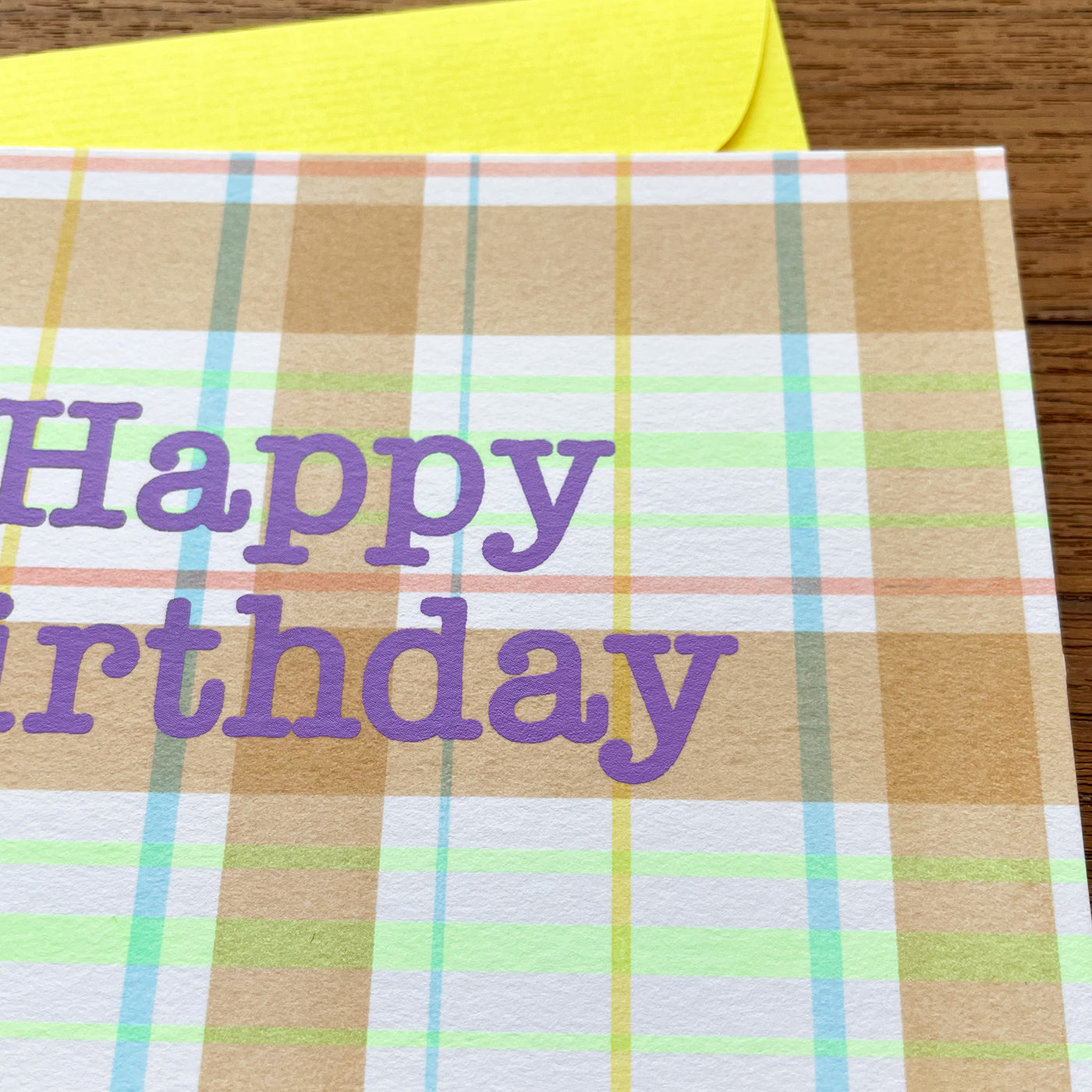 テーブルクロスチェック / Table cloth inspired plaid "Happy Birthday"