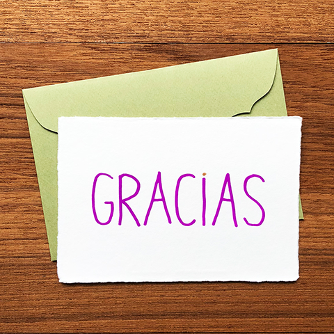 Japanese "WASHI" greeting card / GRACIAS