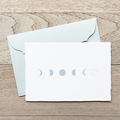 Japanese "WASHI" greeting card / moon phases