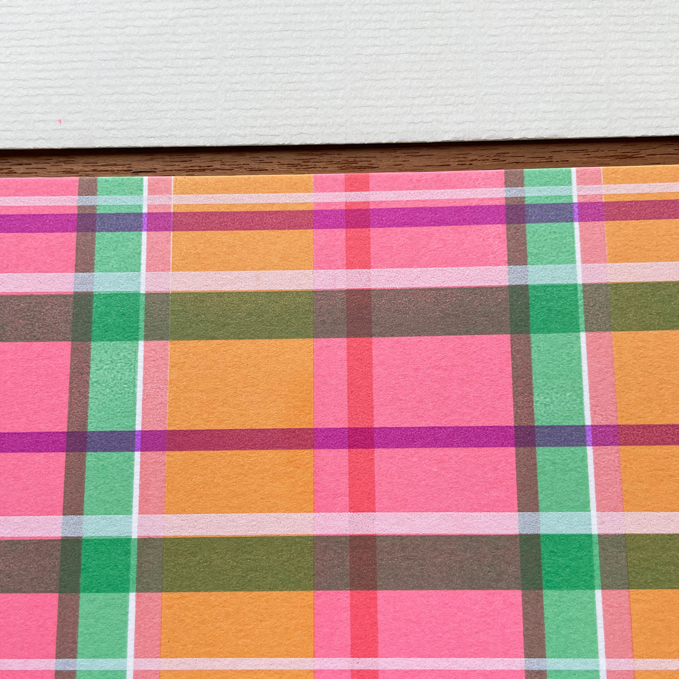 カラフルチェック - ピンク / pink plaid greeting card