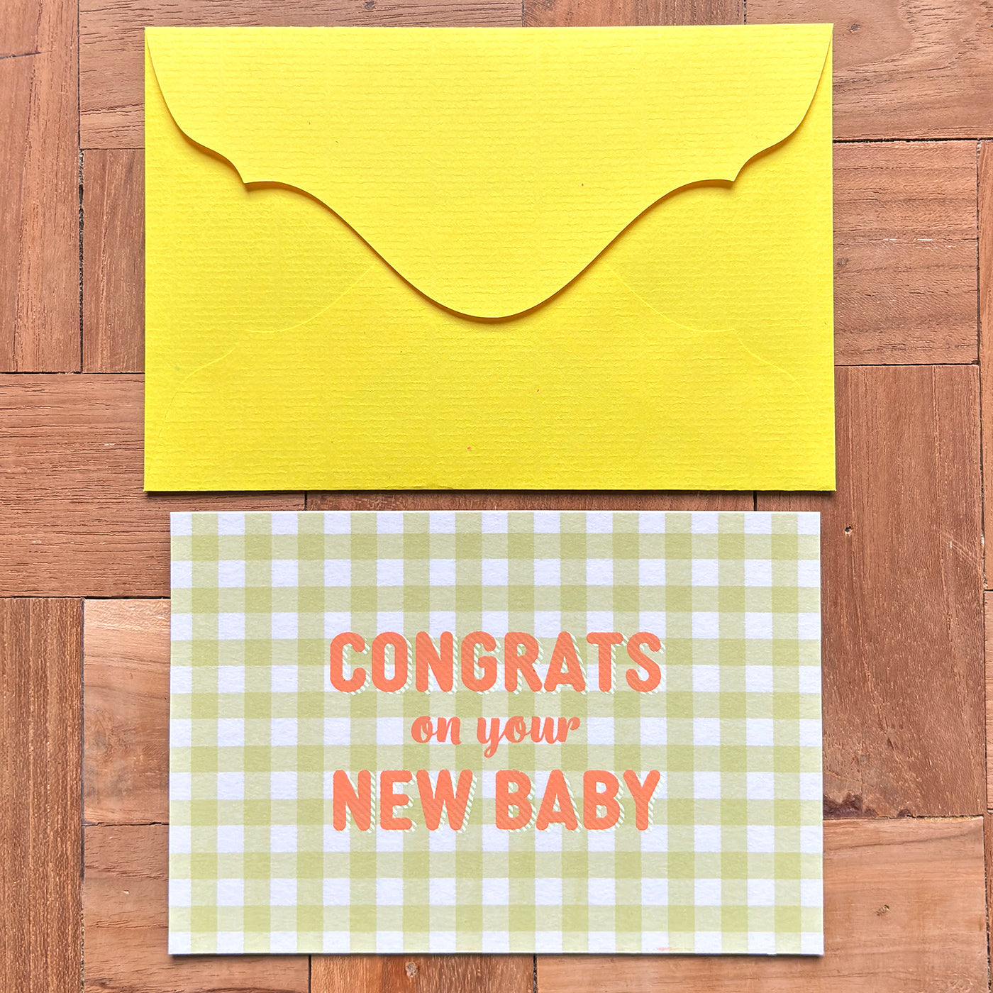 ギンガムチェック-baby / gingham "CONGRATS on your NEW BABY"