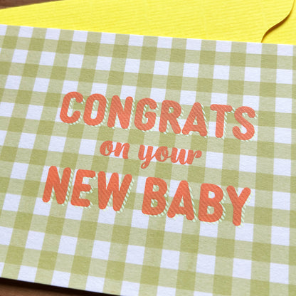 ギンガムチェック-baby / gingham "CONGRATS on your NEW BABY"