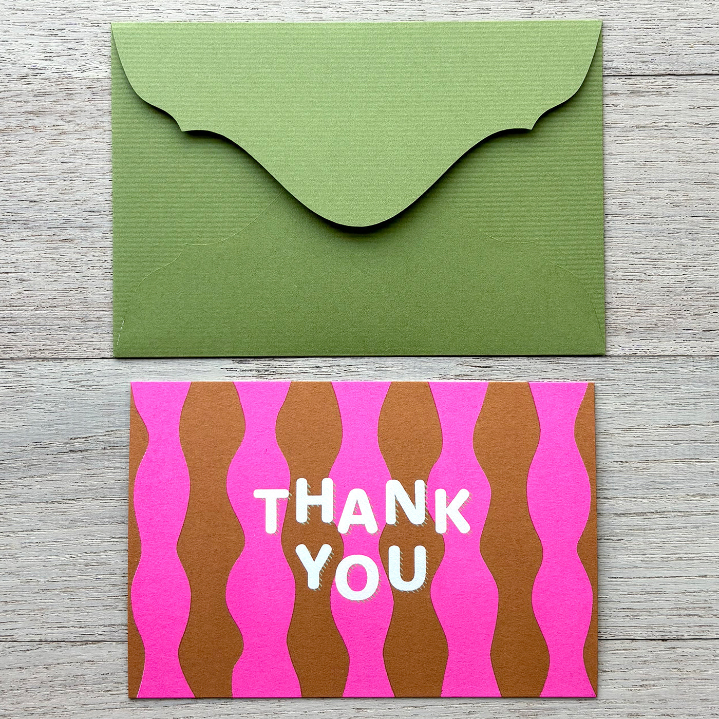 なみなみグリーティング - ありがとう / wave pattern greeting cards "Thank you"