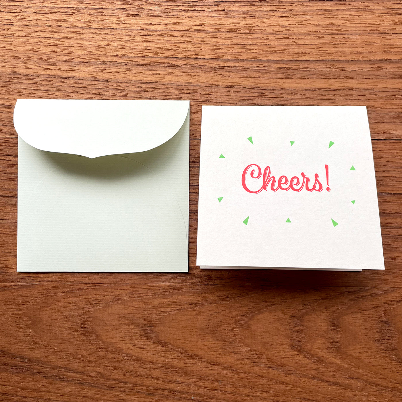 二つ折り正方形カード /  square greeting card "Cheers!"