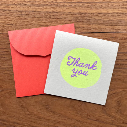二つ折り正方形カード /  square greeting card "THANK YOU"