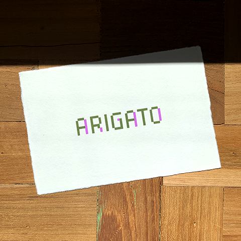 Japanese "WASHI" greeting card / ARIGATO