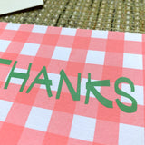 Greeting card / gingham check "THANKS"