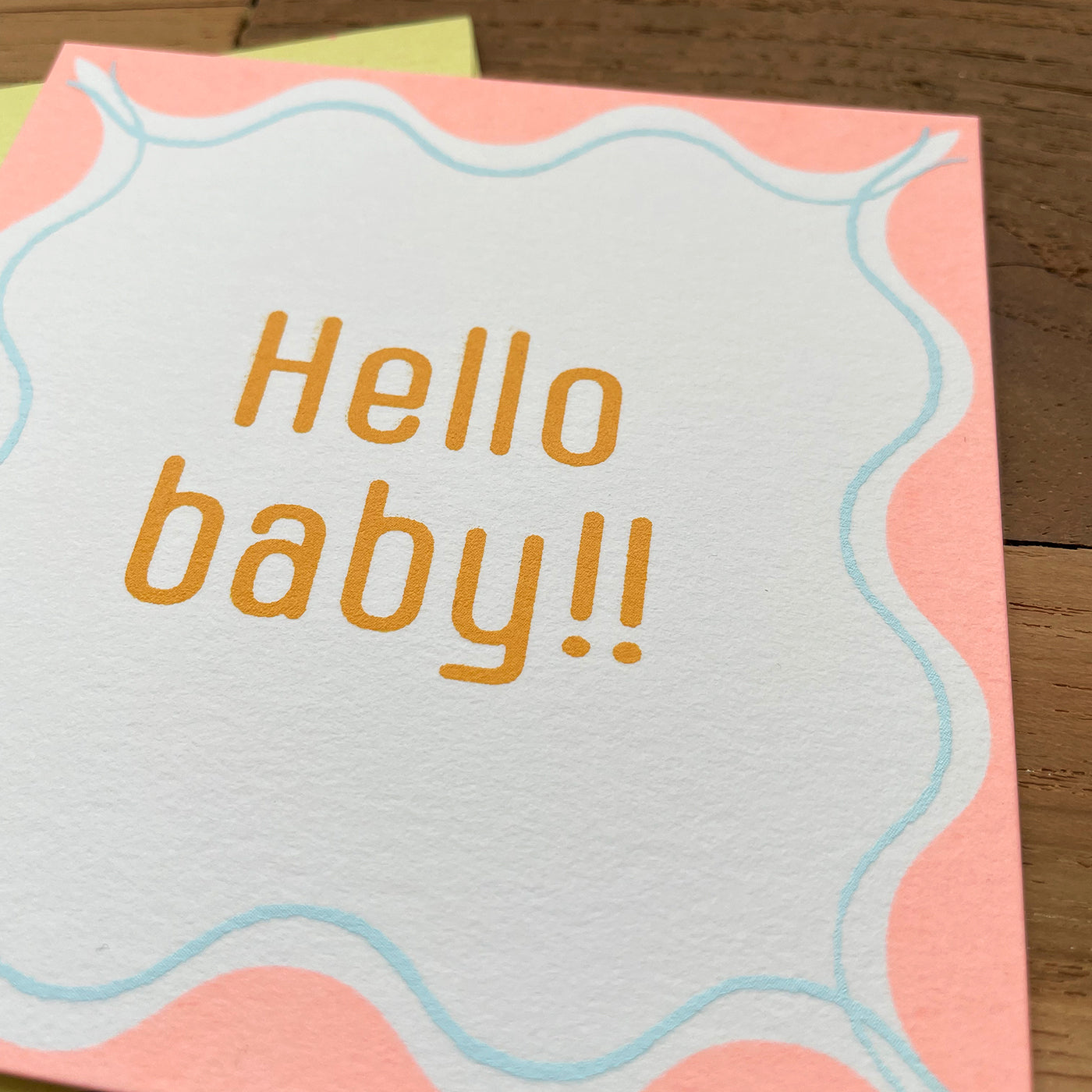 なみなみ正方形カード-baby/ square greeting card "Hello baby!!"