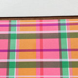 カラフルチェック - ピンク /  pink plaid greeting card